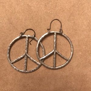 Lucky brand peace sign earrings